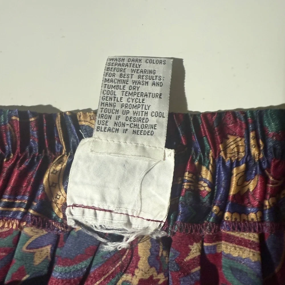 Koret Vintage Paisley Pleated Midi Skirt Jewel Tone Burgundy Teal Size 16